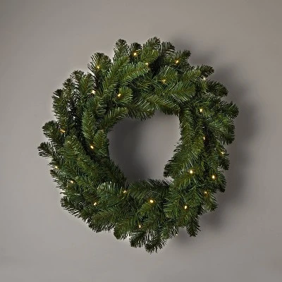22" Pre-lit Battery Operated LED Artificial Christmas Wreath Dual Color Lights - Wondershop™ - Image 3