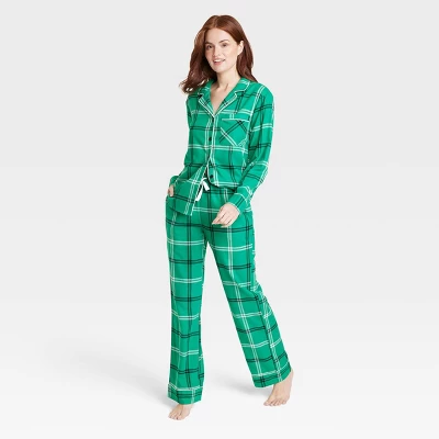 Women's Plaid Flannel Matching Family Pajama Set - Wondershop™ Green - Image 3
