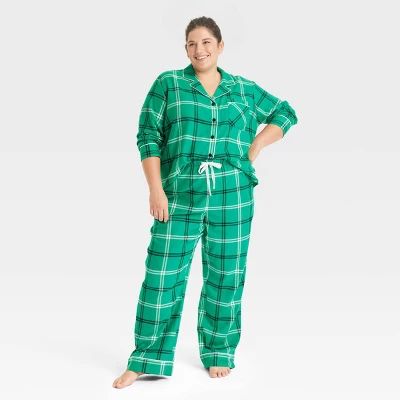 Women's Plaid Flannel Matching Family Pajama Set - Wondershop™ Green - Image 4
