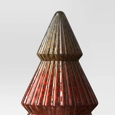 10.25" Battery Operated Lit Glass Christmas Tree Figurine - Wondershop™ - Image 3