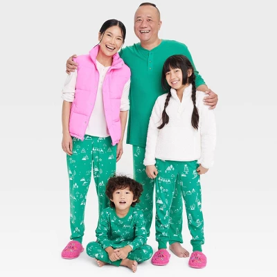 Men's Ski Scene Matching Family Thermal Pajama Pants - Wondershop™ Green - Image 2