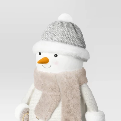 Fabric Snowman Figurine With Stocking - Wondershop™ White - Image 2