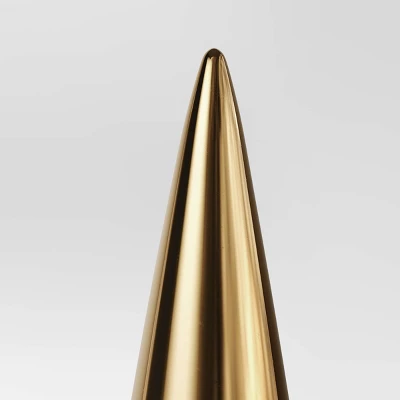14.25" Plated Ceramic Cone Christmas Tree Sculpture - Wondershop™ Gold - Image 2