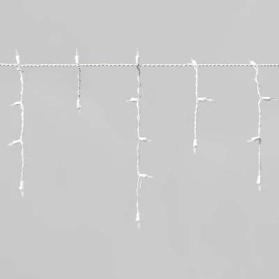 70ct LED Christmas Icicle Lights Cool White With White Wire - Wondershop™ - Image 2