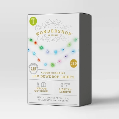 115ct LED High Density Dewdrop Christmas String Lights Color Changing With Silver Wire - Wondershop™ - Image 3