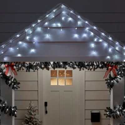 70ct LED Christmas Icicle Lights Cool White With White Wire - Wondershop™