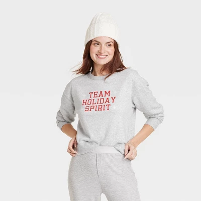 Women's Team Holiday Spirit Matching Family Sweatshirt - Wondershop™ Gray - Image 4