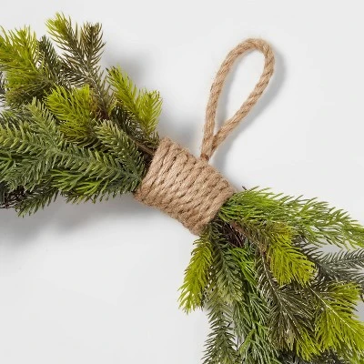 20" Mixed Greenery Artificial Wreath - Wondershop™ - Image 2