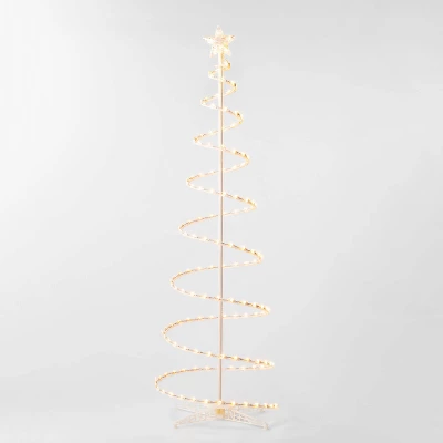 6' Incandescent Spiral Tree Christmas Novelty Sculpture Light White - Wondershop™