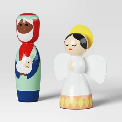 9pc Wood Christmas Nativity Scene Figurine Set - Wondershop™ - Image 4