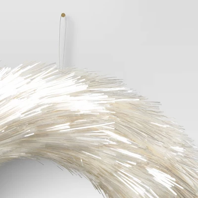 17" Shimmering Tinsel Christmas Decorative Wreath White - Wondershop™ - Image 2