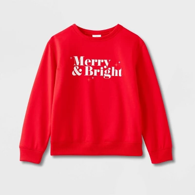 Kids' Merry & Bright Matching Family Sweatshirt - Wondershop™ Red