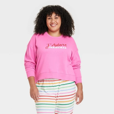 Women's J'Adore Christmas Matching Family Sweatshirt - Wondershop™ Pink - Image 4