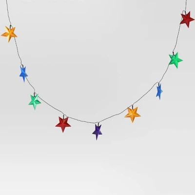 10ct LED Star Alternating Slow Fade Christmas String Lights Multicolor Green Wire - Wondershop™ - Image 2