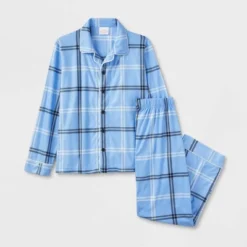 Kids' Plaid Matching Family Pajama Set - Wondershop™ Blue