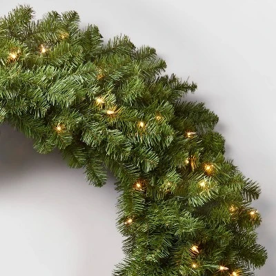 48in Pre-lit Artificial Christmas Wreath Clear Lights - Wondershop™ - Image 2