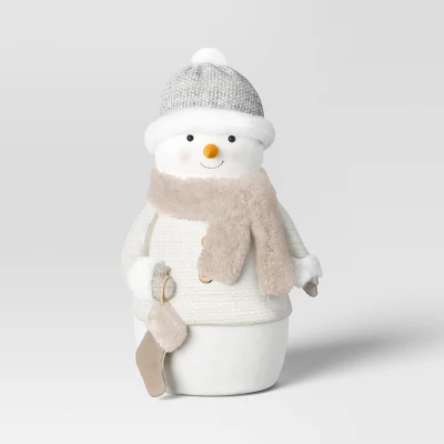 Fabric Snowman Figurine With Stocking - Wondershop™ White - Image 3