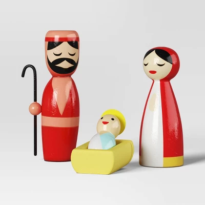 9pc Wood Christmas Nativity Scene Figurine Set - Wondershop™ - Image 2