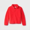 Kids' Faux Shearling Matching Family Half Zip-Up Pullover - Wondershop™ Red